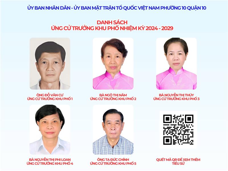 Image: DANH SÁCH ỨNG CỬ TRƯỞNG KHU PHỐ PHƯỜNG 10, NHIỆM KỲ 2024 - 2025